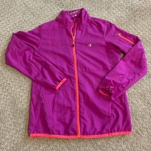 Champion Purple Full Zip Up Windbreaker Athletic Jacket